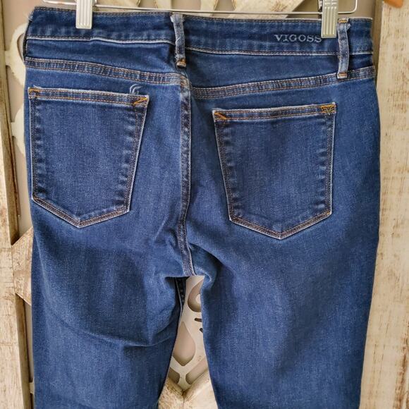 Vigoss Women's Marley Mid-Rise Jagger Skinny Destructed Denim Jeans Classic Fit - Picture 7 of 10